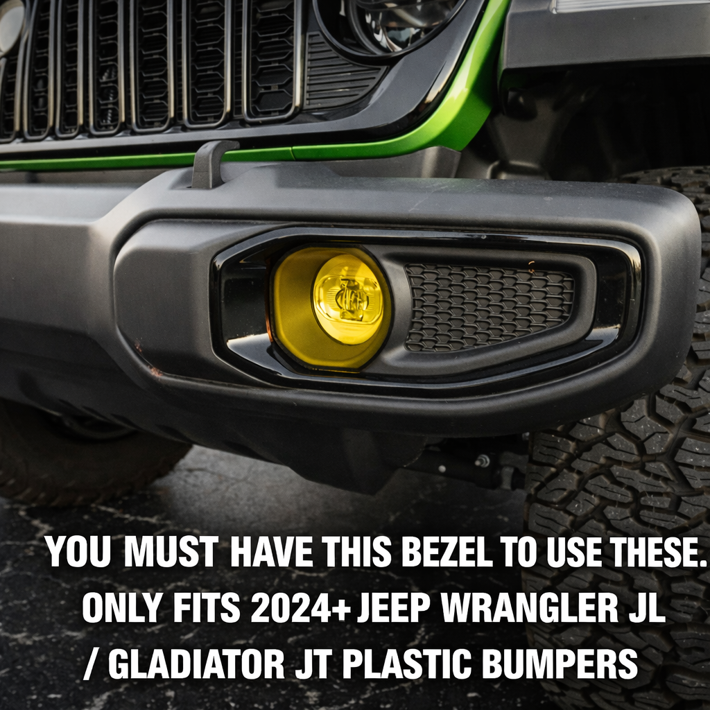 Acrylic Fog Light Lenses (Yellow / Amber) - 2024+ Wrangler JL / Gladiator JT (Plastic Bumper)