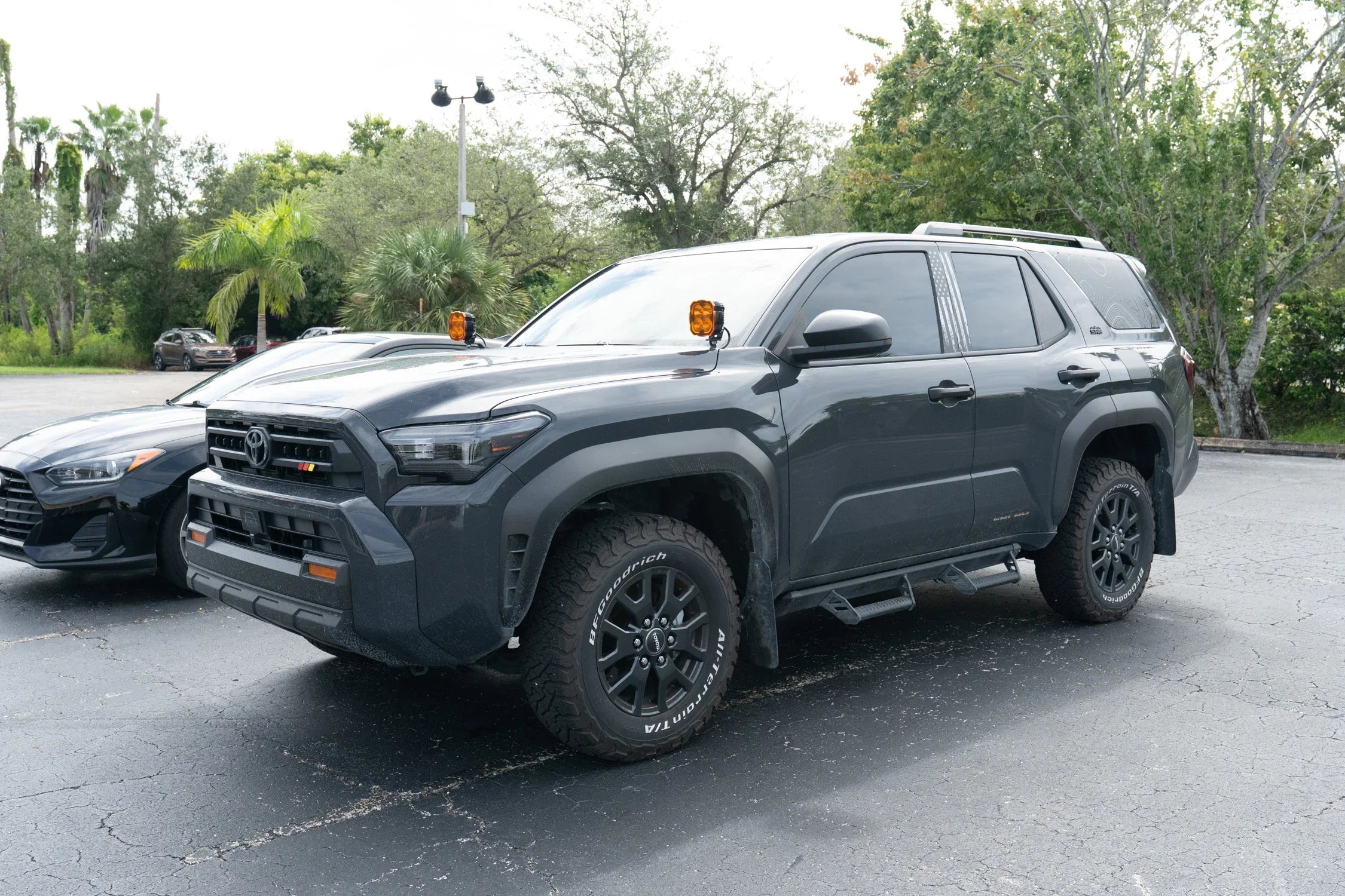 American Flag B Pillar Overlays - 2024+ Tacoma Double Cab / 2025+ 4Runner